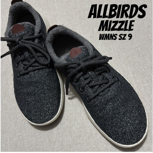 allbirds Shoes - Wmns Allbirds Wool Runner Mizzle-Sz 9-Salt n Pepper Color-White Soles